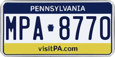 PA license plate MPA8770