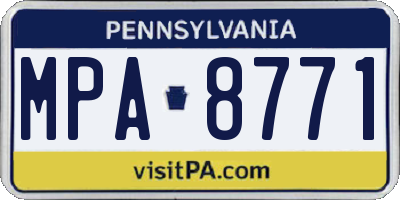 PA license plate MPA8771