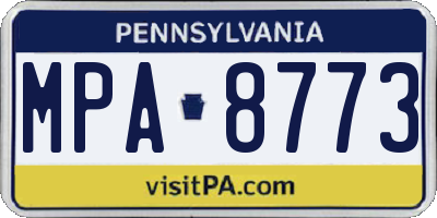 PA license plate MPA8773