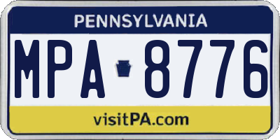 PA license plate MPA8776