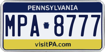 PA license plate MPA8777