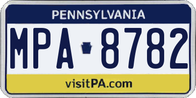 PA license plate MPA8782