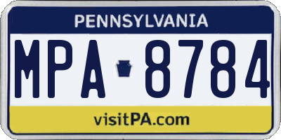 PA license plate MPA8784