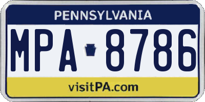PA license plate MPA8786