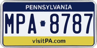 PA license plate MPA8787