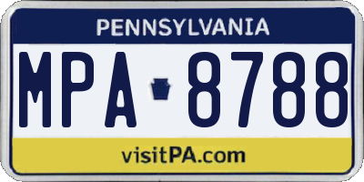 PA license plate MPA8788