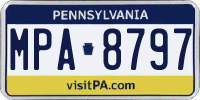 PA license plate MPA8797