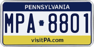 PA license plate MPA8801
