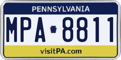 PA license plate MPA8811