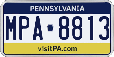PA license plate MPA8813