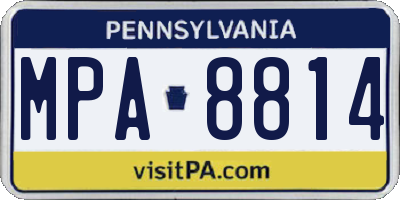 PA license plate MPA8814