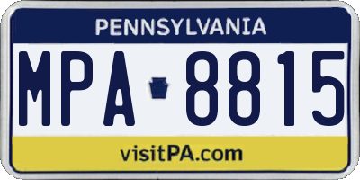 PA license plate MPA8815