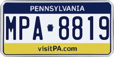 PA license plate MPA8819