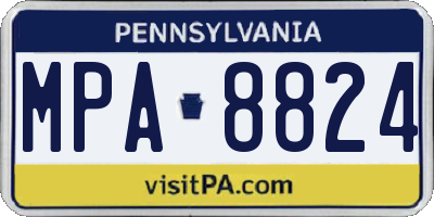 PA license plate MPA8824