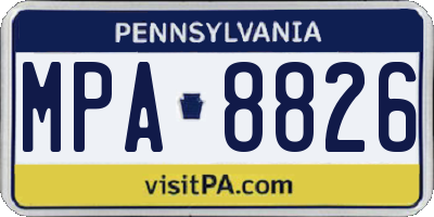 PA license plate MPA8826