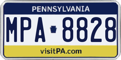 PA license plate MPA8828