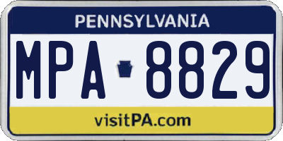 PA license plate MPA8829