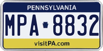 PA license plate MPA8832