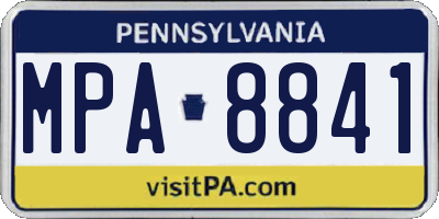 PA license plate MPA8841
