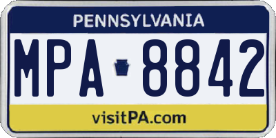 PA license plate MPA8842