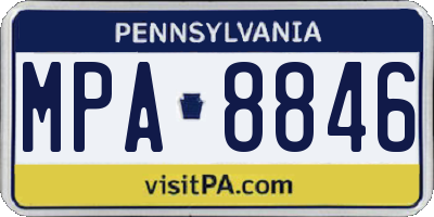 PA license plate MPA8846