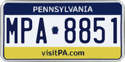 PA license plate MPA8851