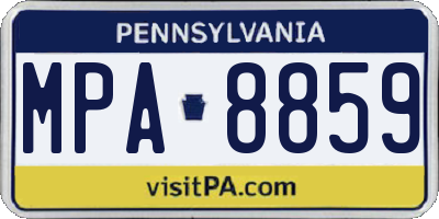 PA license plate MPA8859