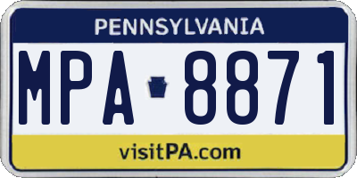 PA license plate MPA8871