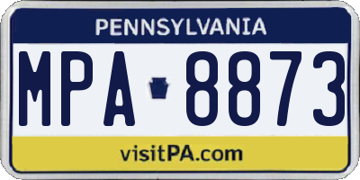 PA license plate MPA8873