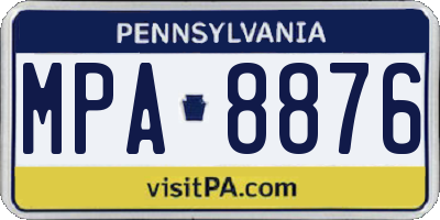 PA license plate MPA8876