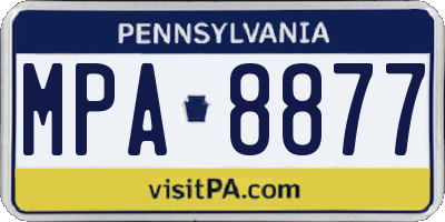 PA license plate MPA8877