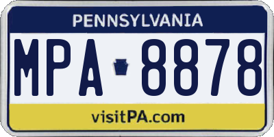 PA license plate MPA8878