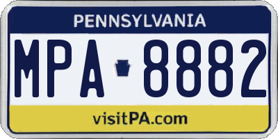 PA license plate MPA8882