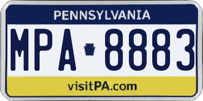 PA license plate MPA8883