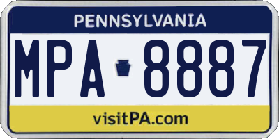 PA license plate MPA8887