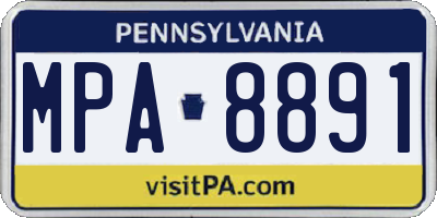 PA license plate MPA8891