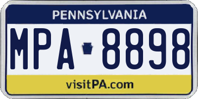 PA license plate MPA8898