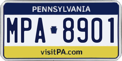 PA license plate MPA8901