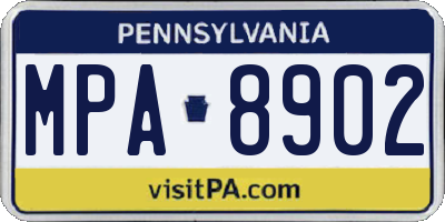 PA license plate MPA8902