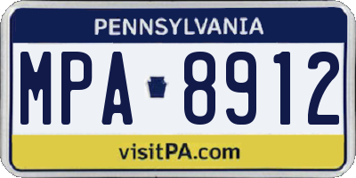 PA license plate MPA8912