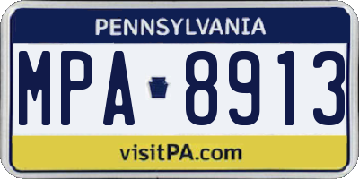 PA license plate MPA8913