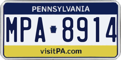 PA license plate MPA8914