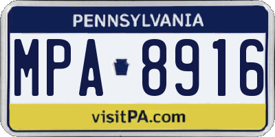 PA license plate MPA8916