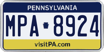 PA license plate MPA8924
