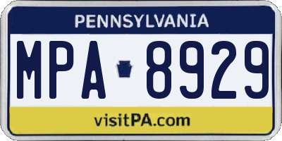 PA license plate MPA8929