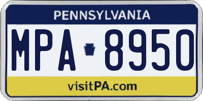 PA license plate MPA8950