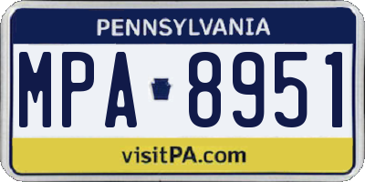 PA license plate MPA8951