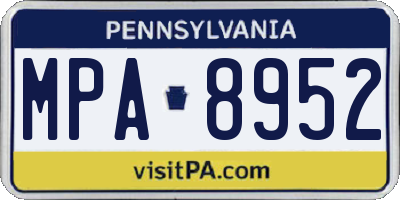 PA license plate MPA8952