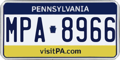 PA license plate MPA8966
