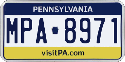 PA license plate MPA8971